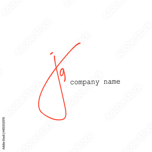 JG j g Initial handwriting creative fashion elegant design logo Sign Symbol template vector icon