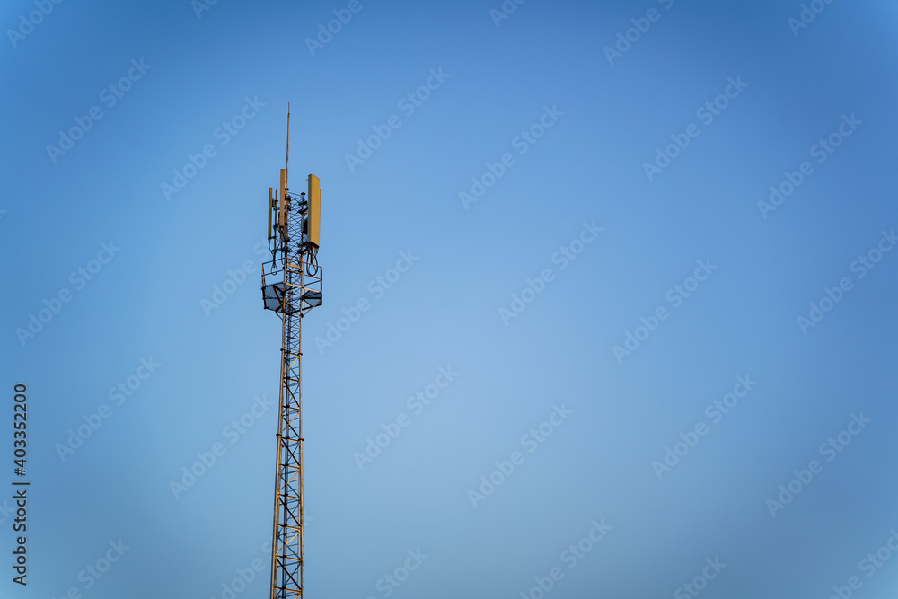 Telecommunication tower with the blue sky Telecommunication tower with the blue sky