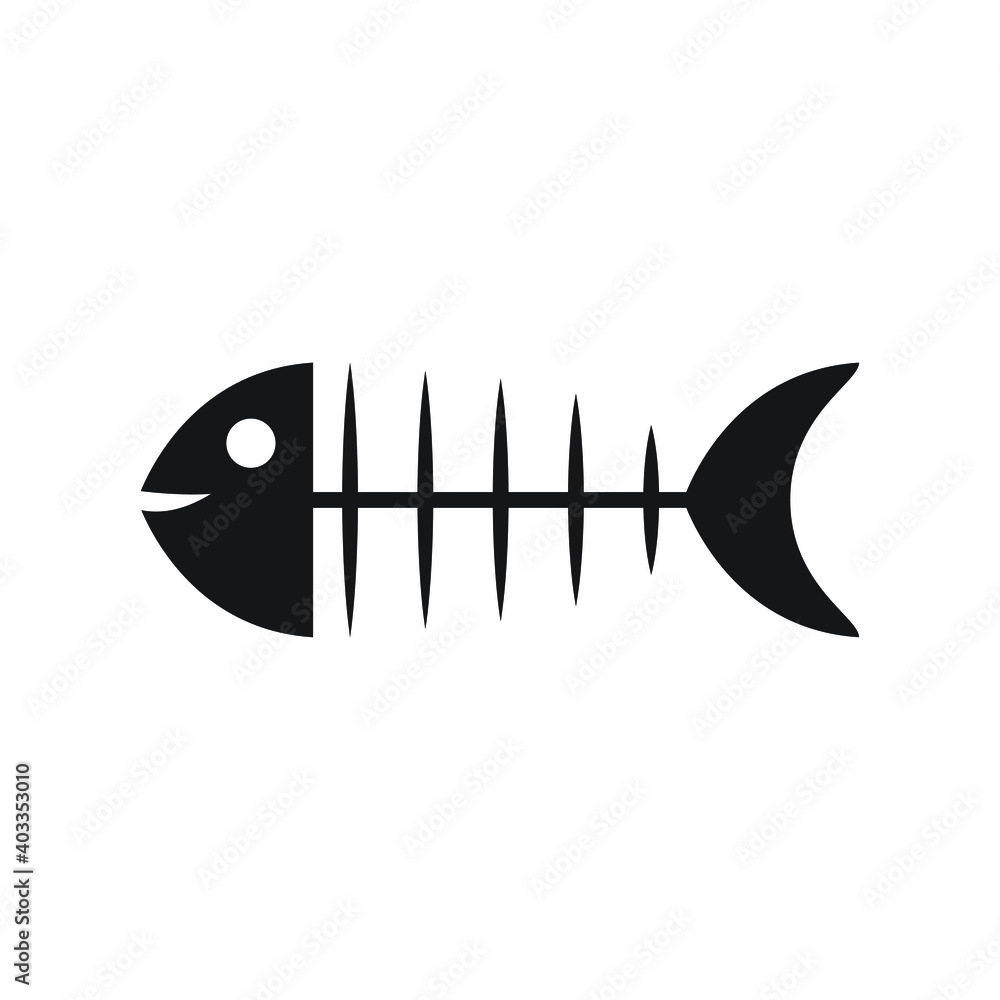 Fish skeleton icon design. vector illustration Fish skeleton icon design. vector illustration