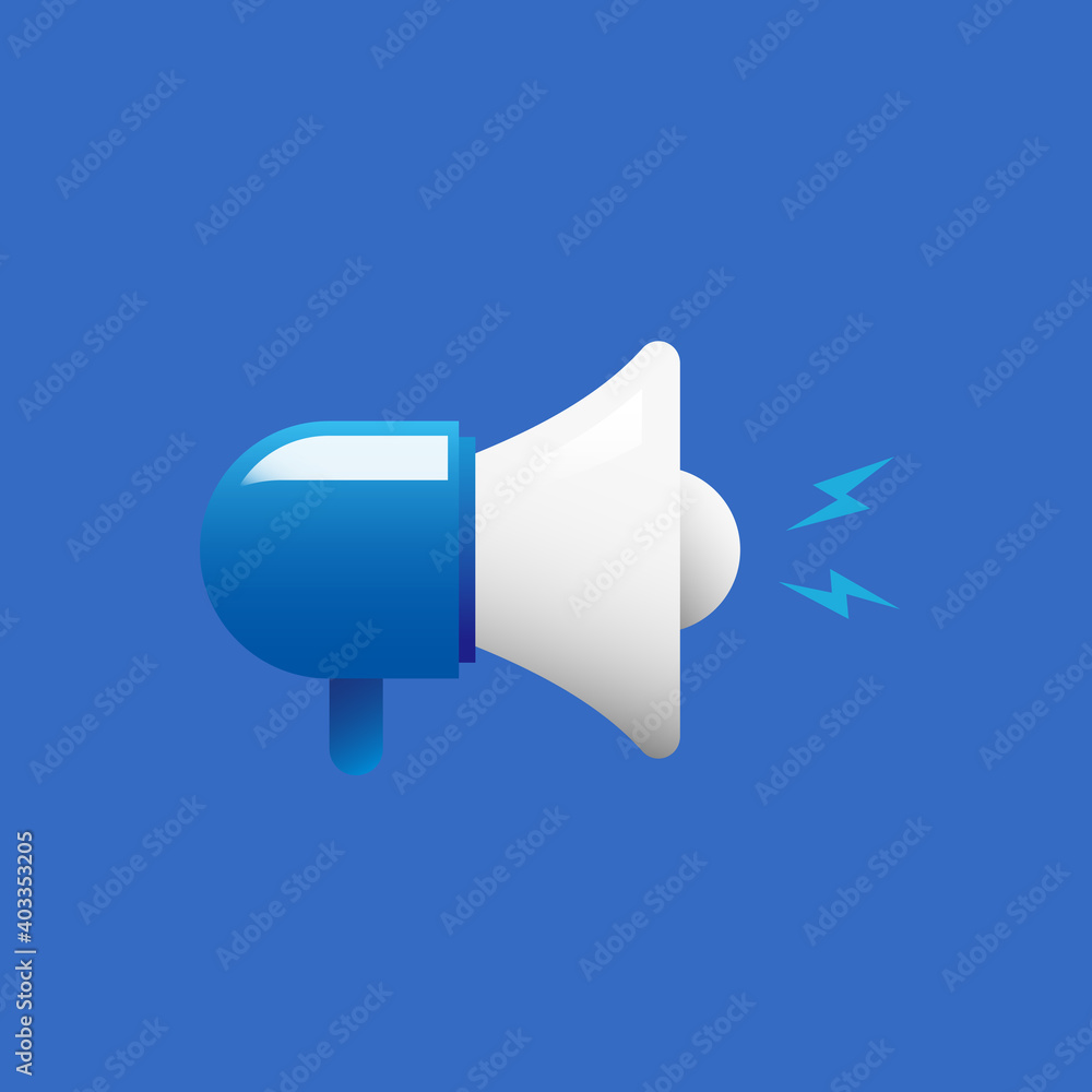 minimal loudspeaker blue icon. vector illustration for web materials, advertising, marketing, and invitation. minimal loudspeaker blue icon. vector illustration for web materials, advertising, marketing, and invitation.