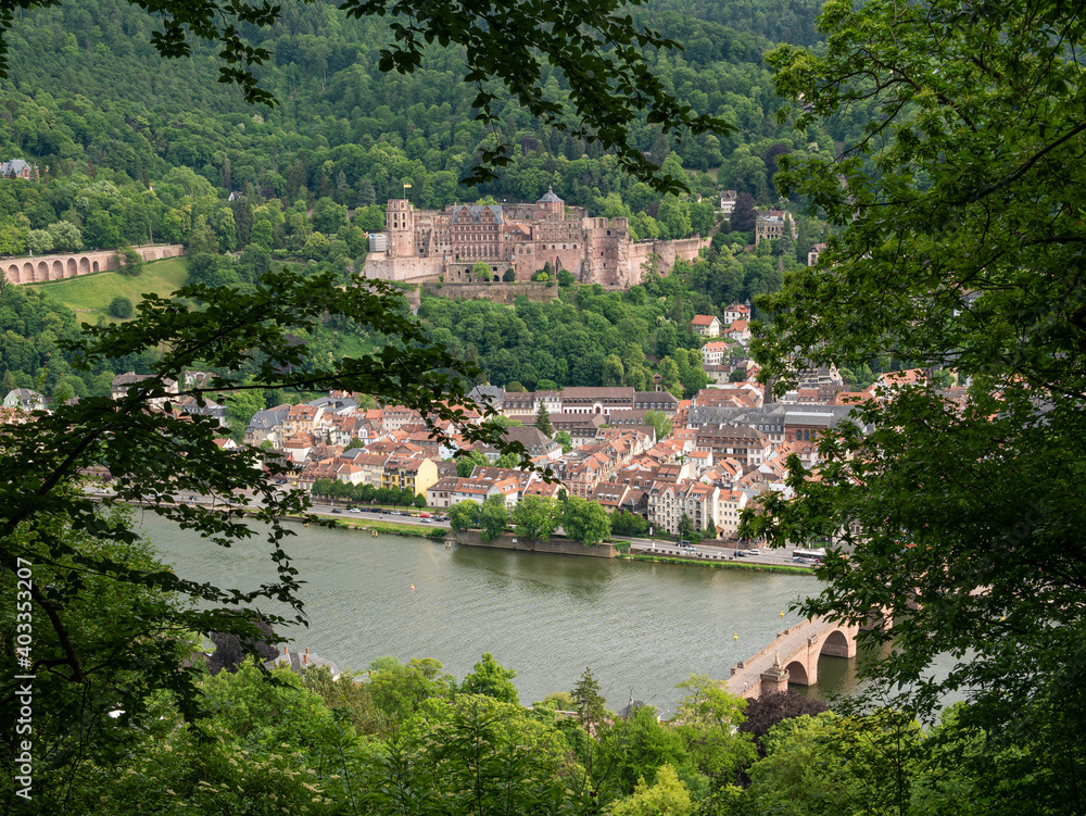 Blick auf das Schloss und die Stadt Heidelberg