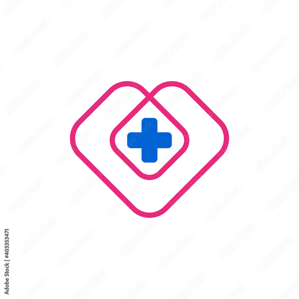 Heart medical care logo template with simple line concept Heart medical care logo template with simple line concept