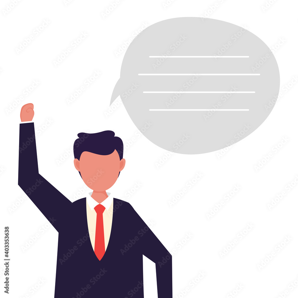 Young men with speech bubble Young men with speech bubble