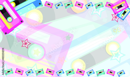 cassette audio tape background with free copy space for taxt and ready to make a poster