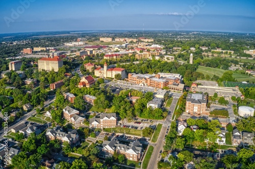 Aerial View of Lawrence, Kansas and its State University photo
