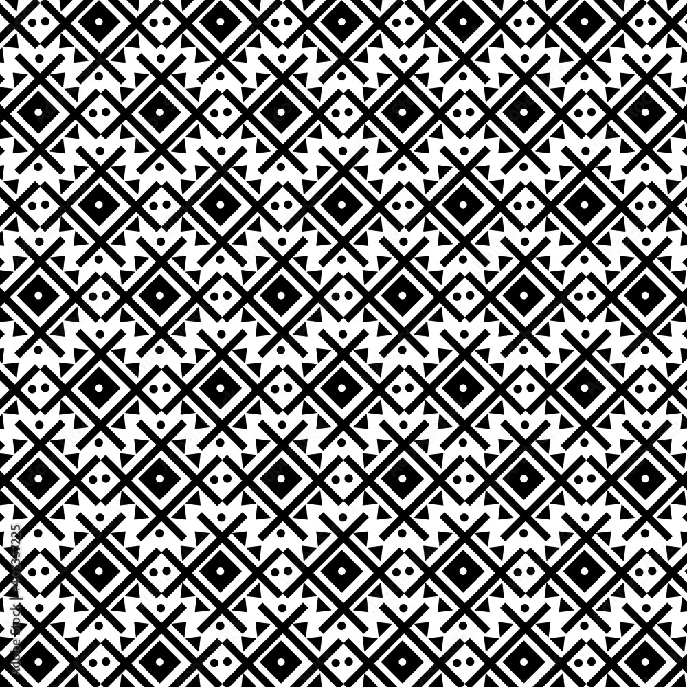 Seamless decorative geometric pattern. ethnic endless background with ornamental decorative elements with traditional etnic motives, tribal geometric figures. Print for wrapping, background