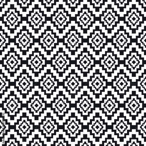 Seamless decorative geometric pattern. ethnic endless background with ornamental decorative elements with traditional etnic motives, tribal geometric figures. Print for wrapping, background