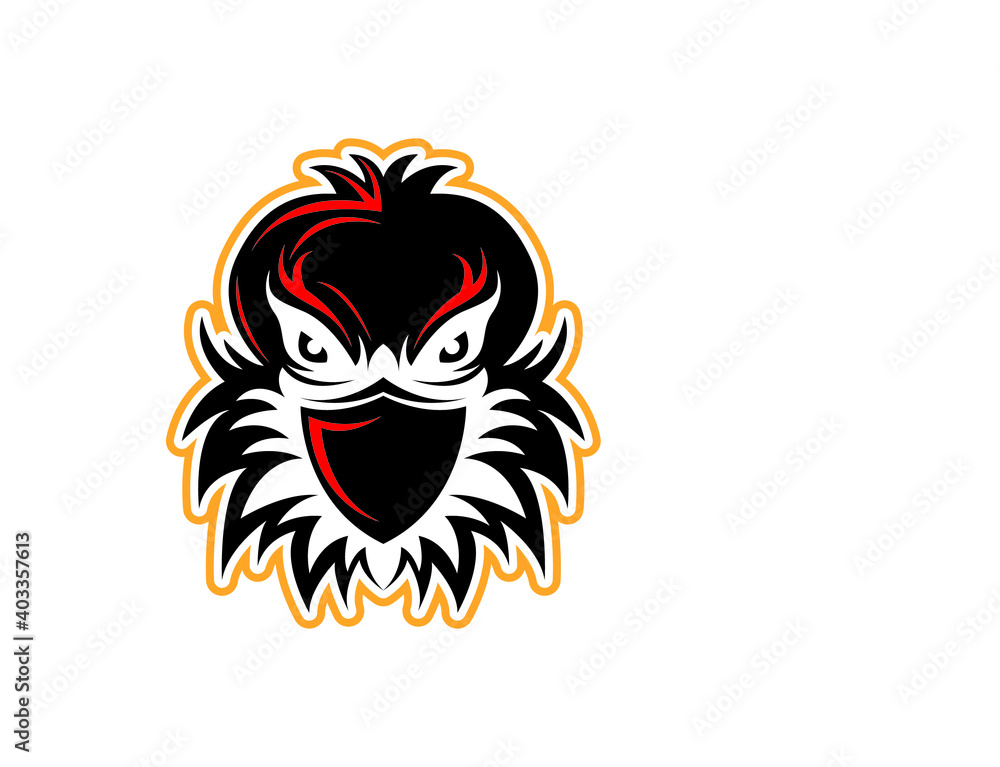 head of bird with mask vector image