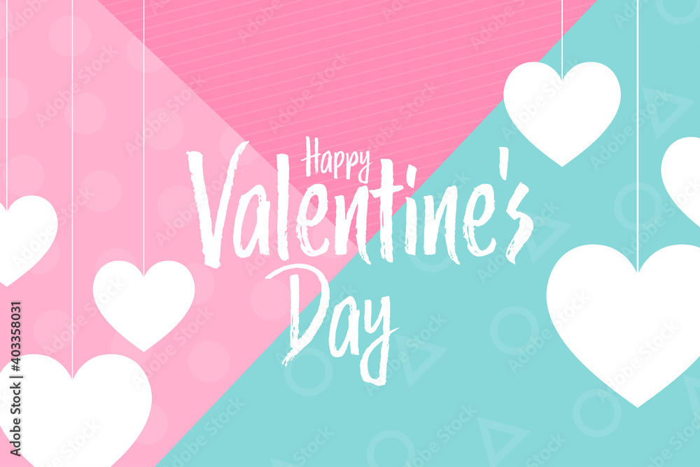 Happy Valentine's Day. Holiday concept. Template for background, banner, card, poster with text inscription. Vector EPS10 illustration.