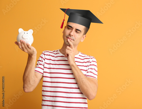 Young man in graduation hat...