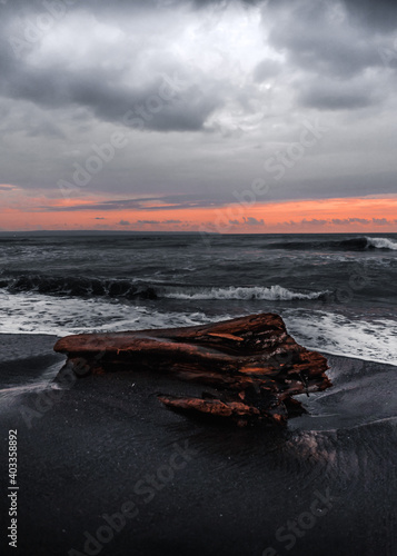 Dark Mood Sunset at Bali Island, Canggu, Indonesia