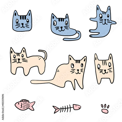 Set of different pose carto...