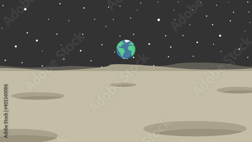 Earthrise Lunar Landscape
