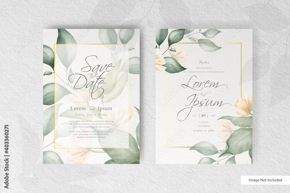 Editable Wedding Invitation card set template