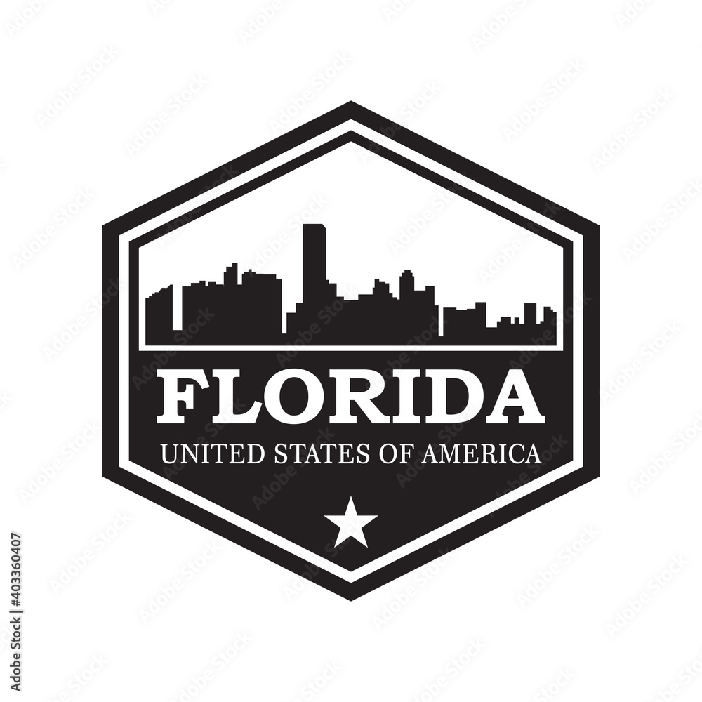 Obraz premium florida skyline silhouette vector logo