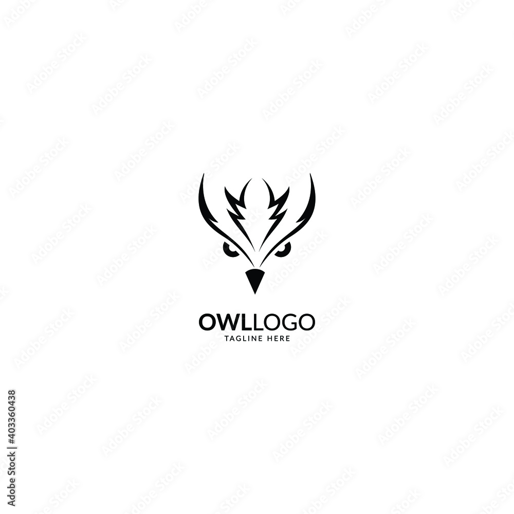Obraz premium owl monogram logo icon design with simple modern style