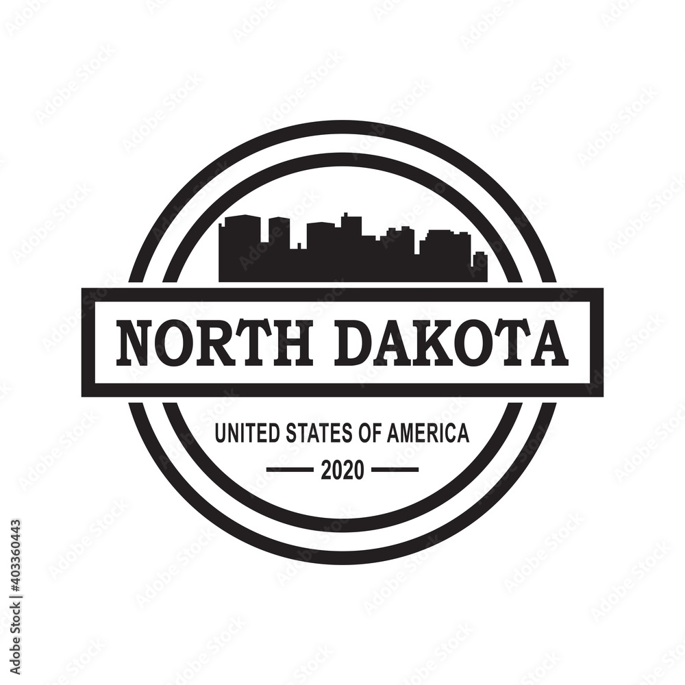 north dakota skyline silhouette vector logo