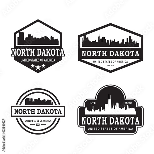 north dakota skyline silhouette vector logo photo