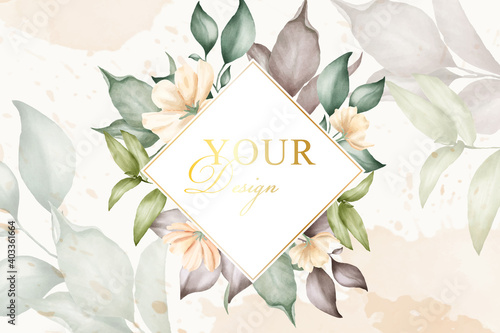 Editable Floral arrangement background for wedding invitation