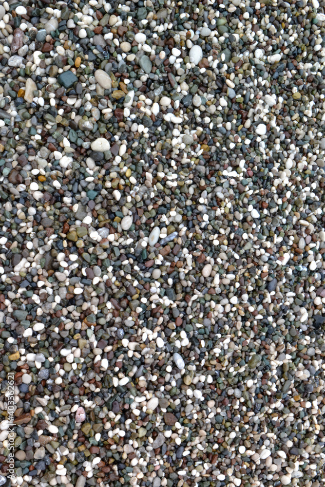 colorful pebbles to create a background and texture
