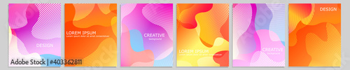 Set of vector cover notebook design. Abstract minimal gradient halftone template design for notebook paper, copybook brochures, book, magazine. Planner and diary cover for print.