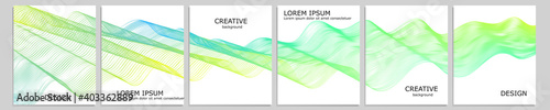 Set of vector cover notebook design. Abstract minimal waves gradient template design for notebook paper, copybook brochures, book, magazine. Planner and diary cover for print.