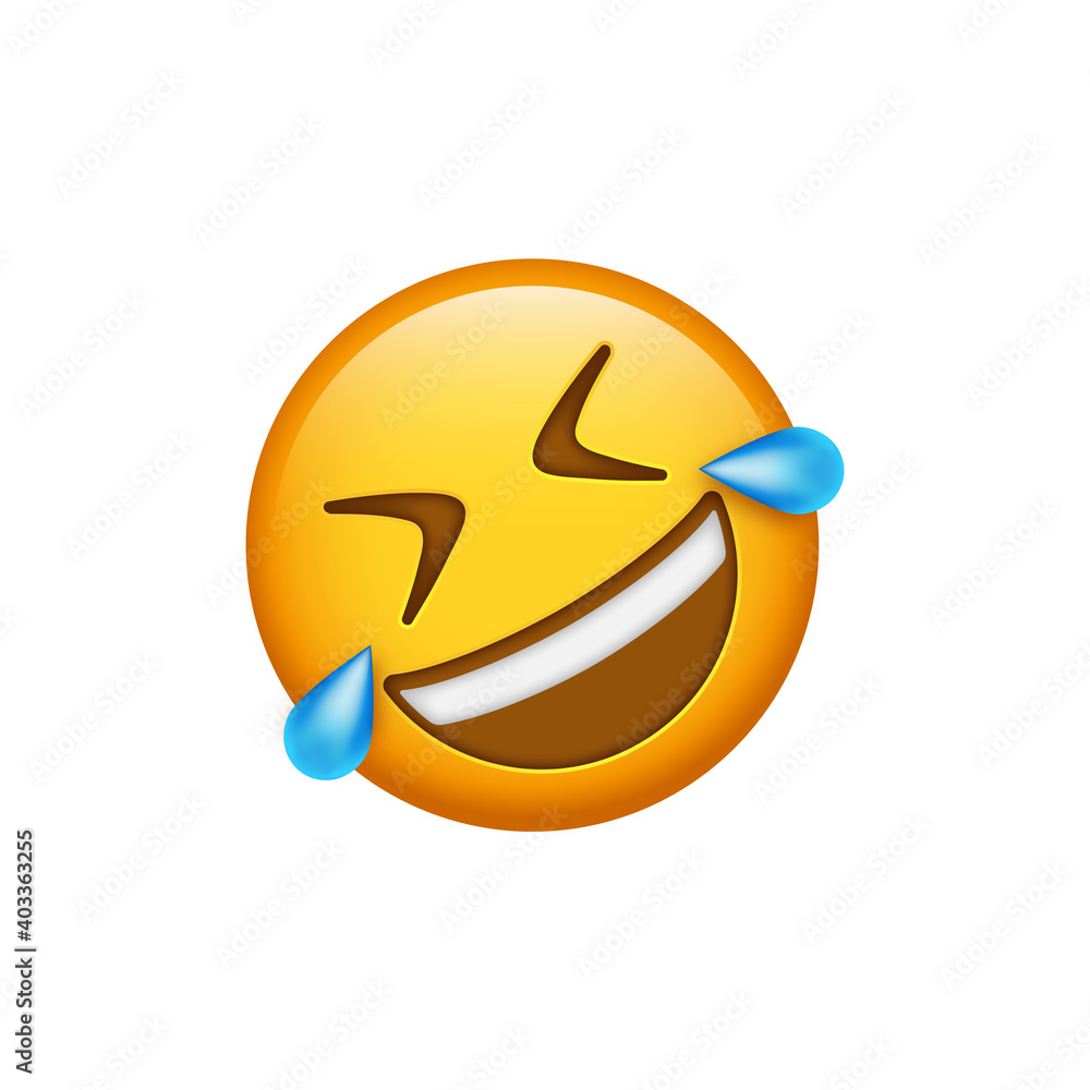 Rolling on the Floor emoji Laughing Face with tears, funny ROFL emoticon  Stock Vector | Adobe Stock