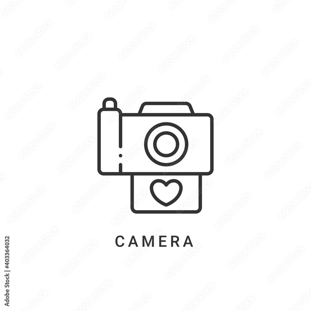 camera icon vector illustration. camera icon outline design.