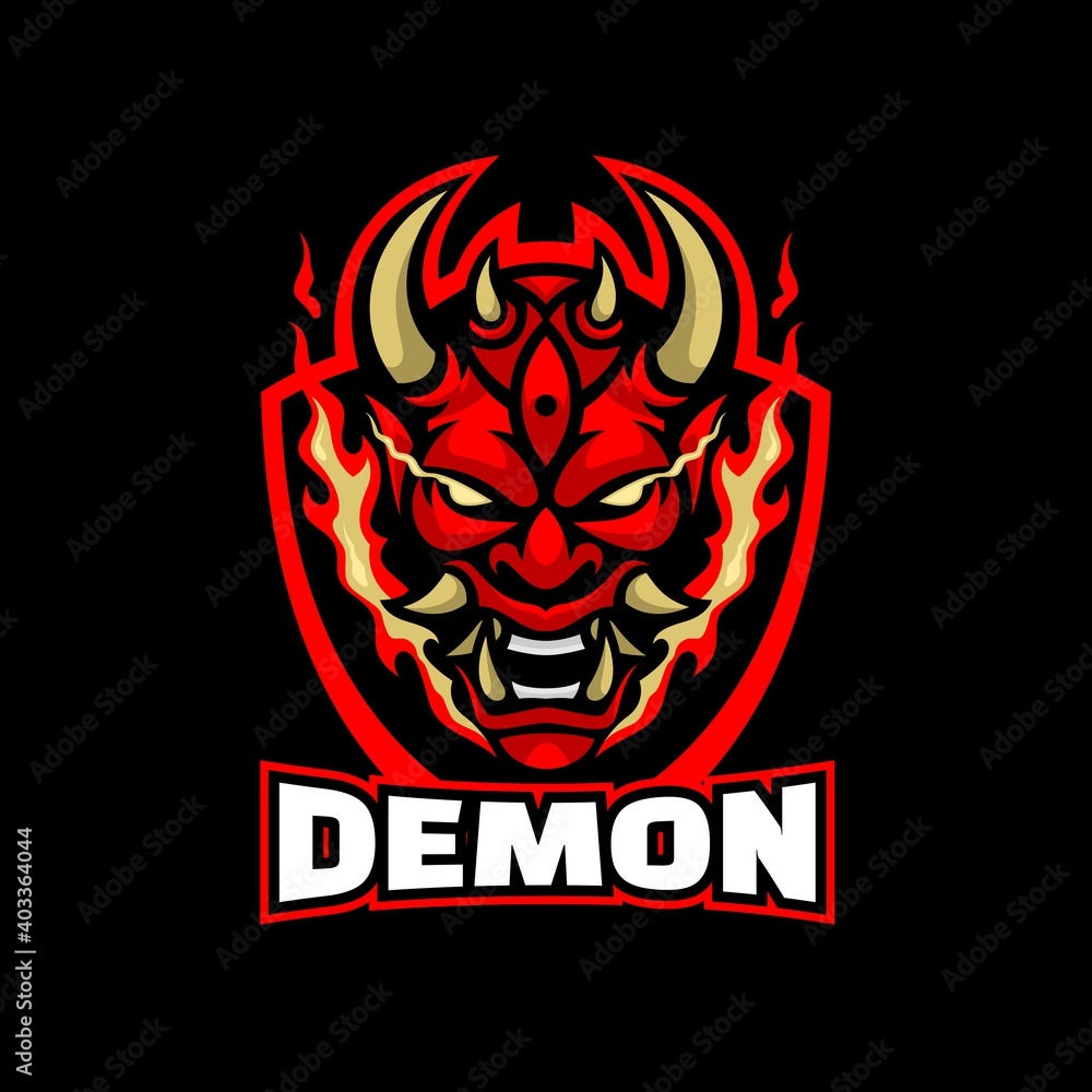 Vector Logo Illustration Demon E-Sport and Sport Style. Vector Logo Illustration Demon E-Sport and Sport Style.