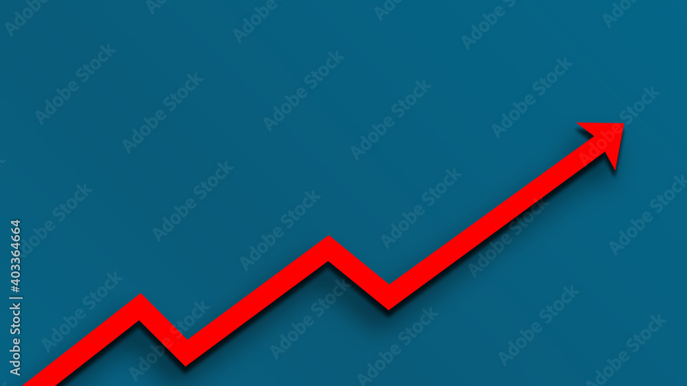 Abstract financial graph with uptrend line arrow and bar chart Abstract financial graph with uptrend line arrow and bar chart