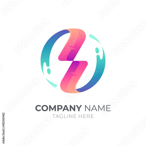 Letter S and water splash logo design template