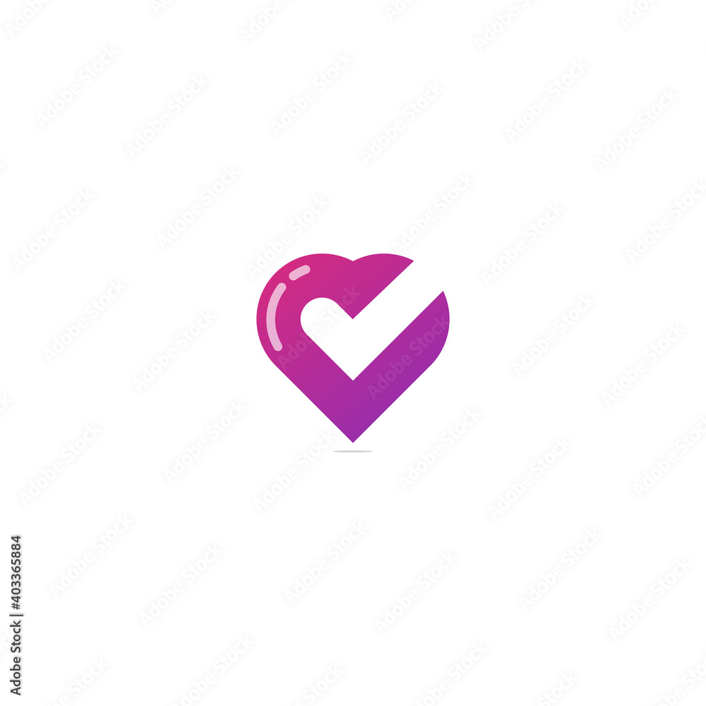 logo pink heart cek isolated logo pink heart cek isolated