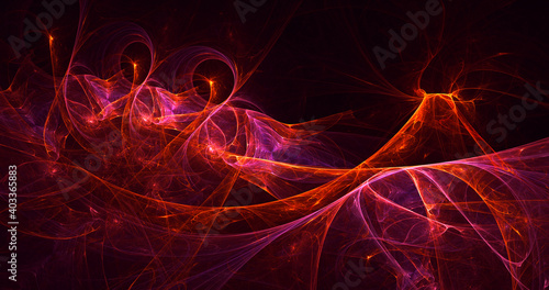 3D rendering abstract colorful fractal light background © BetiBup33