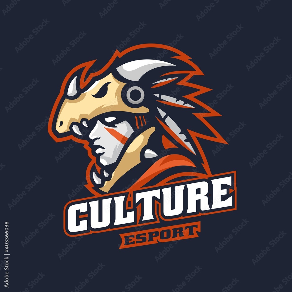 Vector Logo Illustration Culture E-Sport and Sport Style.