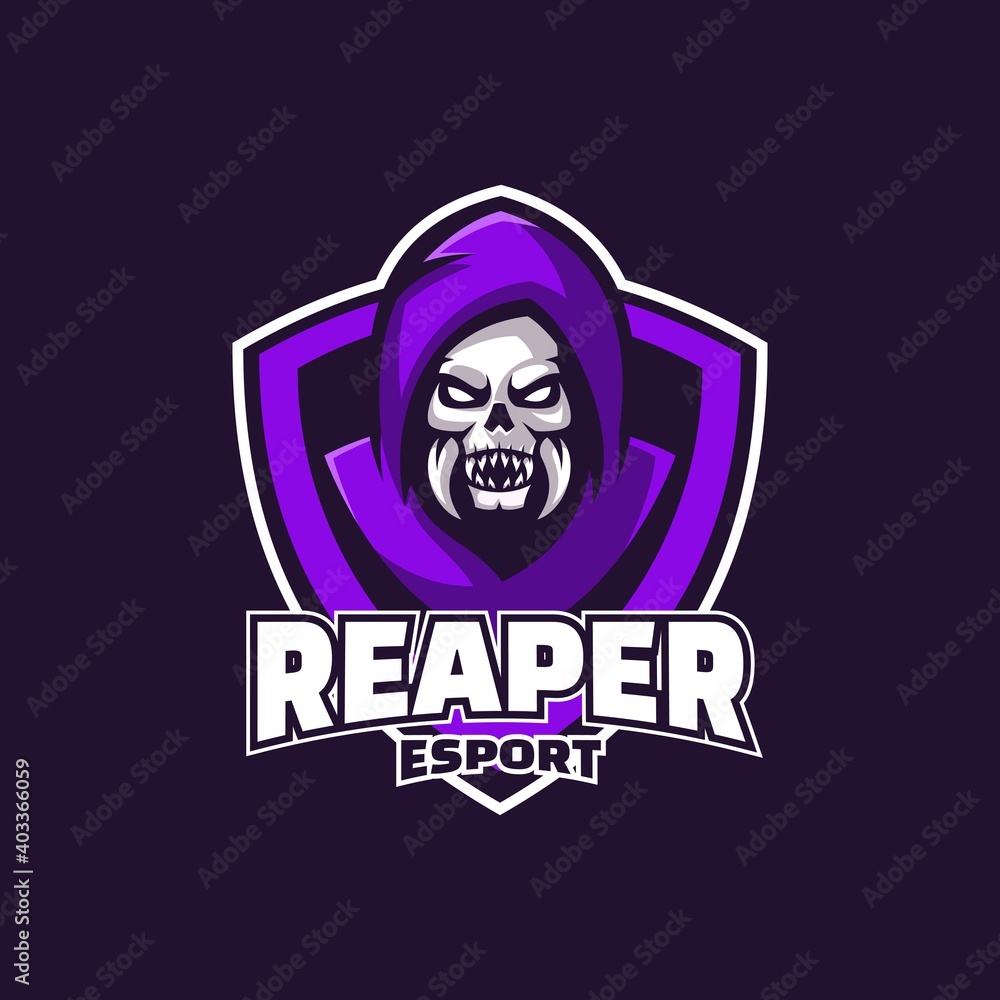 Vector Logo Illustration Reaper E-Sport and Sport Style. Vector Logo Illustration Reaper E-Sport and Sport Style.