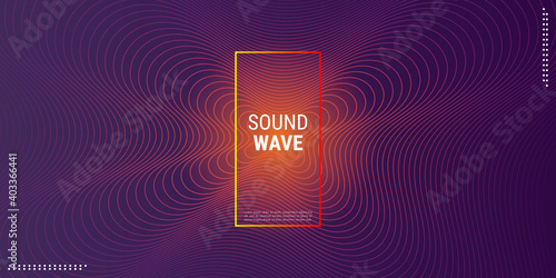 Music wave background design. Electronic music party in dark orange gradations. Suitable for posters, flyers, banners, websites, advertising, etc. Vector illustration