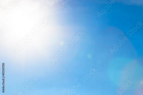 Cloud in blue sky and sun for background.