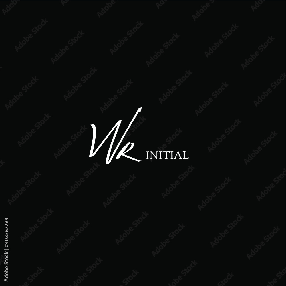 WR in initial beauty monogram and elegant logo design WR in initial beauty monogram and elegant logo design