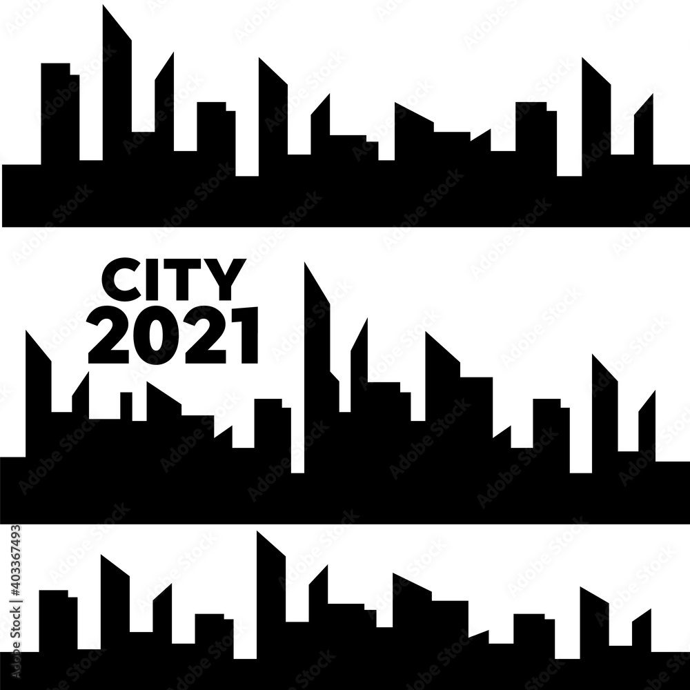 city panorama 3d. City landscape template. Thin line City landscape