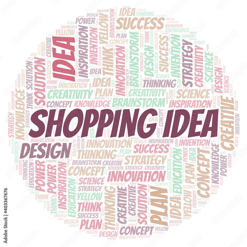 Fototapeta premium Shopping Idea typography word cloud create with the text only.