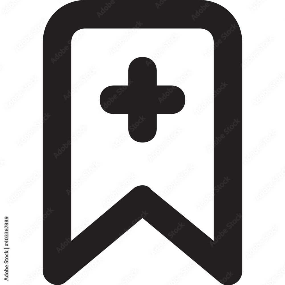 Obraz premium Add Bookmark Vector Line Icon