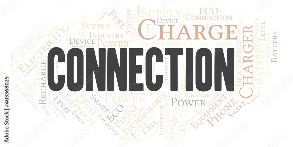 Fototapeta premium Connection typography word cloud create with the text only.