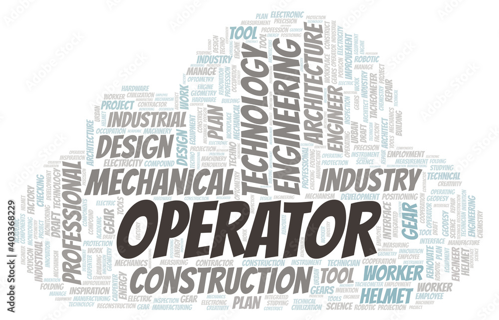 Obraz premium Operator typography word cloud create with the text only