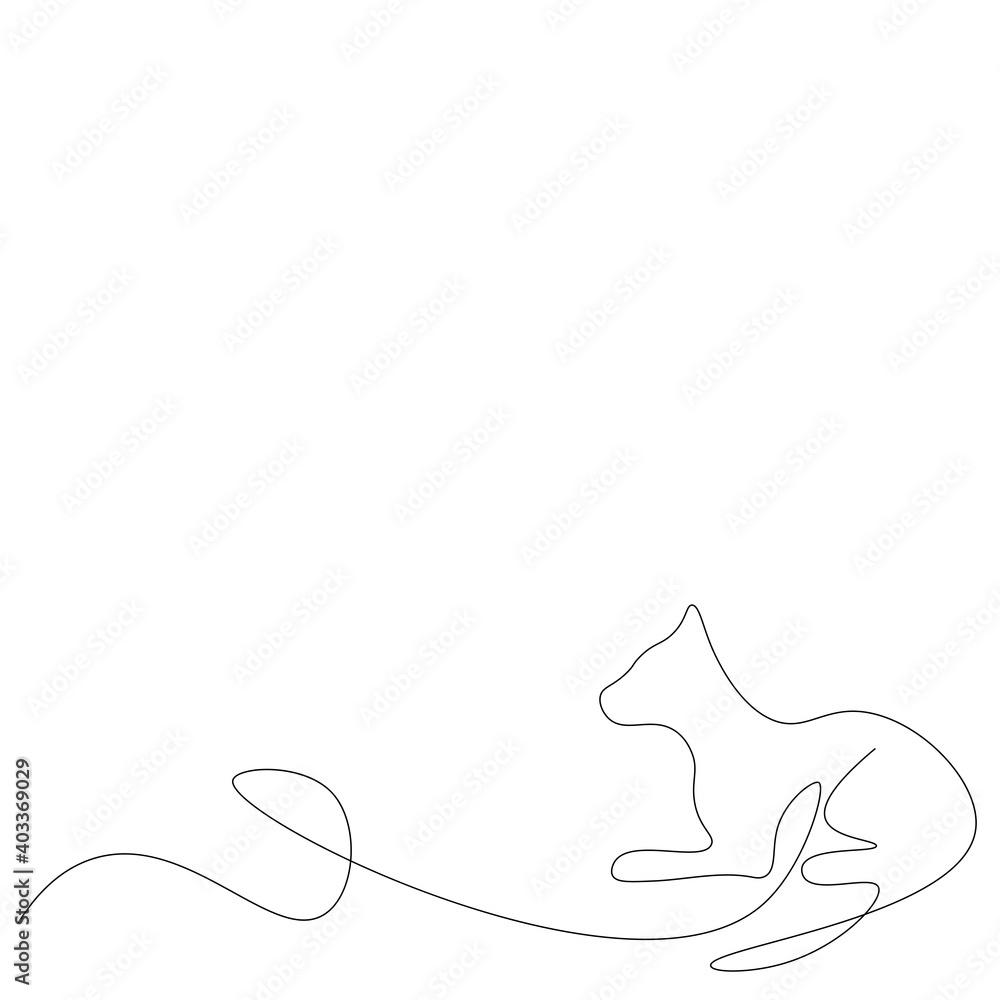 Cat silhouette line drawing, vector illustration Cat silhouette line drawing, vector illustration
