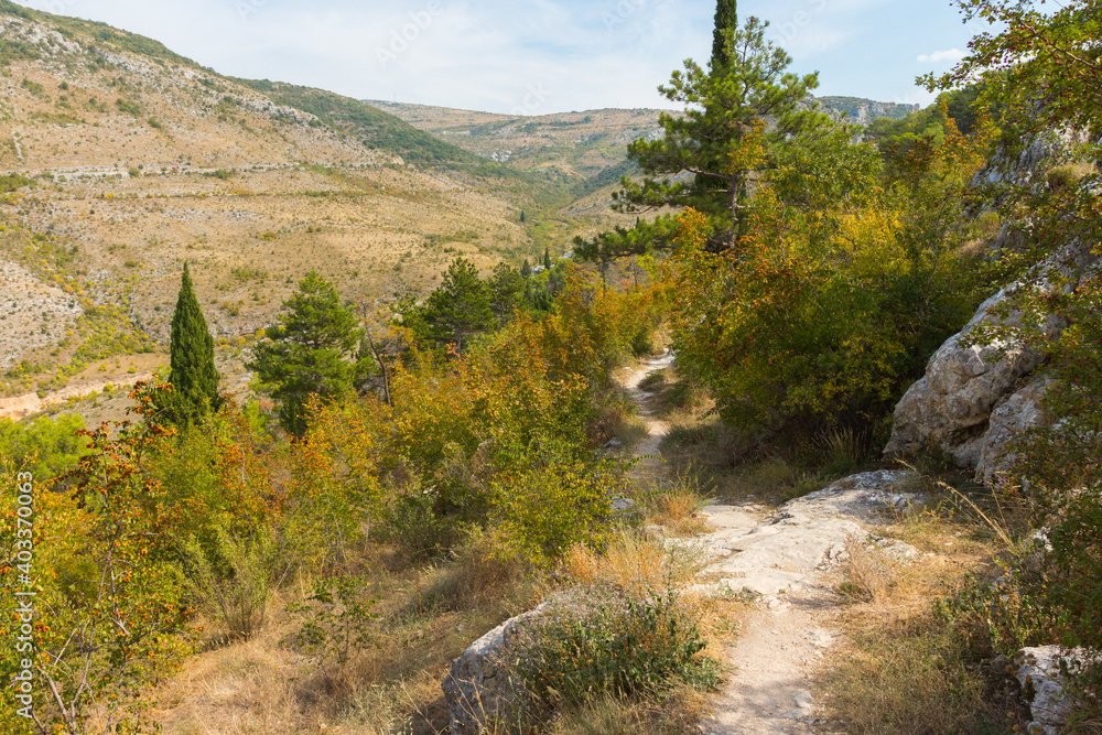 Mountain trail near the town of Blagaj. Bosnia and Herzegovina Mountain trail near the town of Blagaj. Bosnia and Herzegovina