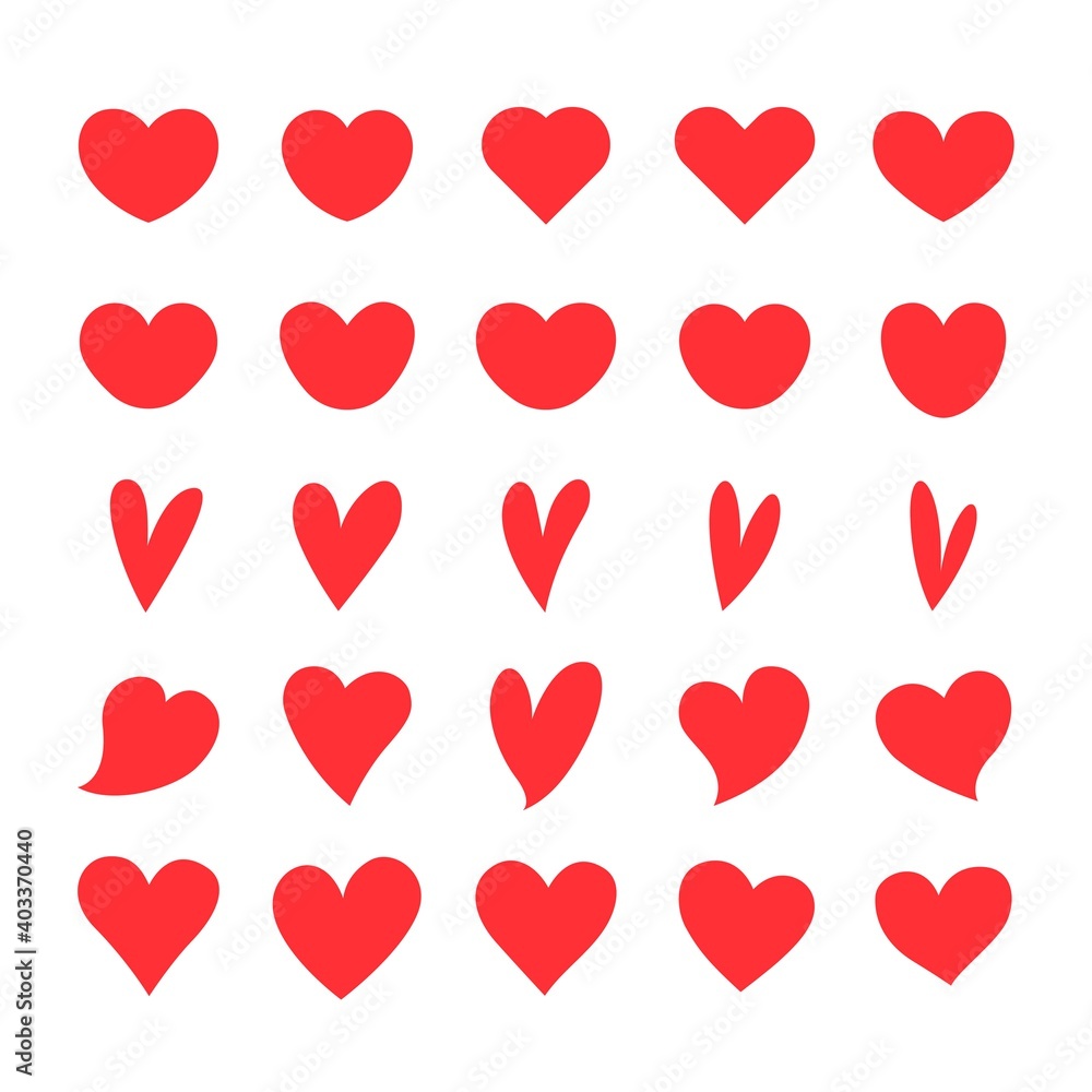set of heart or love icons. glyph valentine symbol. wedding ornament set of heart or love icons. glyph valentine symbol. wedding ornament