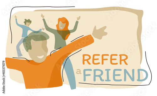 Referral program promotion in decorative frame