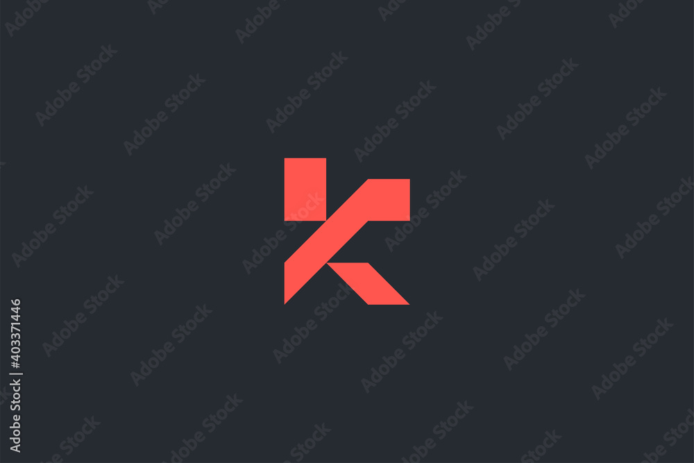 Minimal Modern Abstract Letter K Dark Background Logo Template Minimal Modern Abstract Letter K Dark Background Logo Template