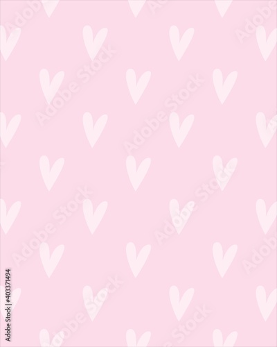 Valentine Pattern. Seamless White Heart Object pattern on pink background