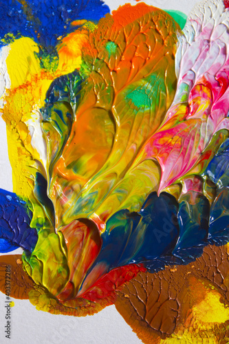 close up colorful Decalcomania with paint